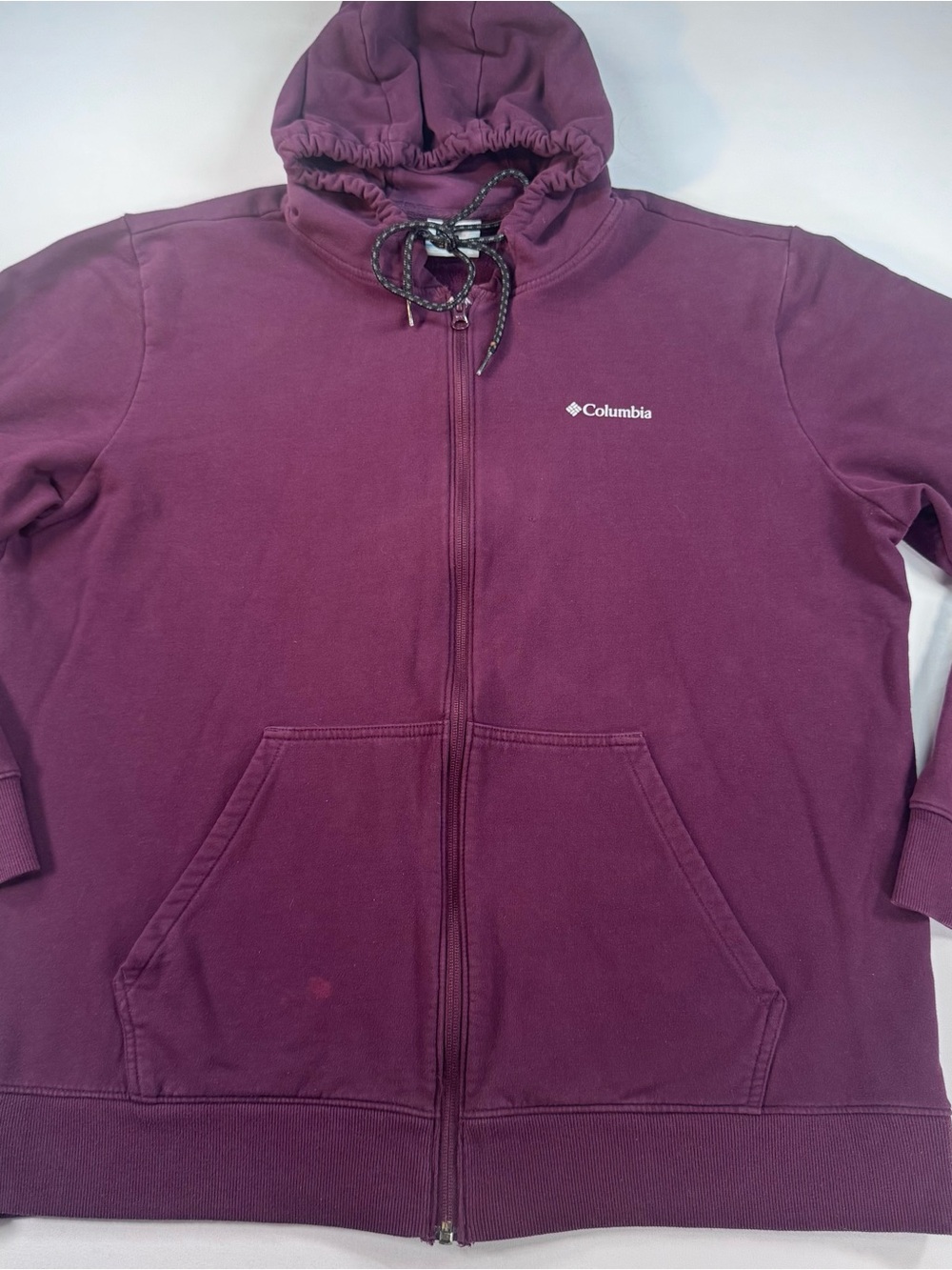 COLUMBIA Men's Hart Mountain Full-Zip, Logo ,Graphic, Burgundy, XL
